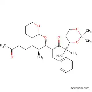Molecular Structure of 220774-62-9 (2,9-Undecanedione,
10-[(4S)-2,2-dimethyl-1,3-dioxan-4-yl]-6,10-dimethyl-8-(phenylmethyl)-7
-[(tetrahydro-2H-pyran-2-yl)oxy]-, (6S,7S,8R)-)