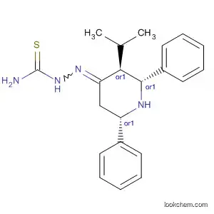 Molecular Structure of 229615-88-7 (Hydrazinecarbothioamide,
2-[(2R,3S,6S)-3-(1-methylethyl)-2,6-diphenyl-4-piperidinylidene]-, rel-)