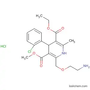 Molecular Structure of 246852-07-3 (3,5-Pyridinedicarboxylic acid,
2-[(2-aminoethoxy)methyl]-4-(2-chlorophenyl)-1,4-dihydro-6-methyl-,
3-ethyl 5-methyl ester, monohydrochloride)