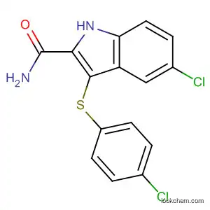 Molecular Structure of 540740-77-0 (1H-Indole-2-carboxamide, 5-chloro-3-[(4-chlorophenyl)thio]-)