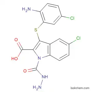 Molecular Structure of 540740-83-8 (1H-Indole-2-carboxylic acid, 3-[(2-amino-5-chlorophenyl)thio]-5-chloro-,
hydrazide)