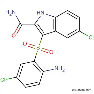Molecular Structure of 540740-94-1 (1H-Indole-2-carboxamide,
3-[(2-amino-5-chlorophenyl)sulfonyl]-5-chloro-)