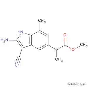 Molecular Structure of 773887-05-1 (1H-Indole-5-propanoic acid, a-amino-3-cyano-7-methyl-, methyl ester)