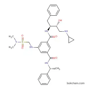 Molecular Structure of 797035-18-8 (1,3-Benzenedicarboxamide,
N-[(1S,2R)-3-(cyclopropylamino)-2-hydroxy-1-(phenylmethyl)propyl]-5-[[
(dimethylamino)sulfonyl]methylamino]-N'-[(1R)-1-phenylethyl]-)