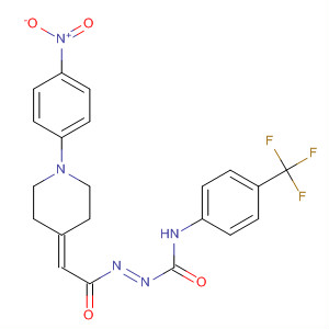Molecular Structure of 799841-54-6 (Diazenecarboxamide,
2-[[1-(4-nitrophenyl)-4-piperidinylidene]acetyl]-N-[4-(trifluoromethyl)phen
yl]-)