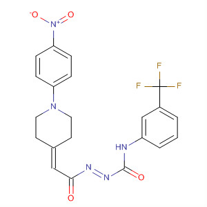 Molecular Structure of 799841-55-7 (Diazenecarboxamide,
2-[[1-(4-nitrophenyl)-4-piperidinylidene]acetyl]-N-[3-(trifluoromethyl)phen
yl]-)