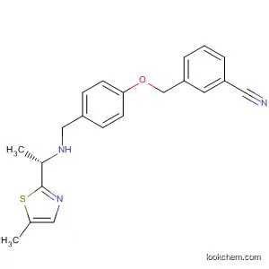 Molecular Structure of 819075-48-4 (Benzonitrile,
3-[[4-[[[(1S)-1-(5-methyl-2-thiazolyl)ethyl]amino]methyl]phenoxy]methyl]-)