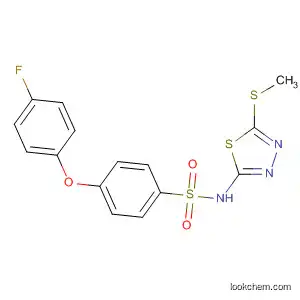 Molecular Structure of 819076-80-7 (Benzenesulfonamide,
4-(4-fluorophenoxy)-N-[5-(methylthio)-1,3,4-thiadiazol-2-yl]-)