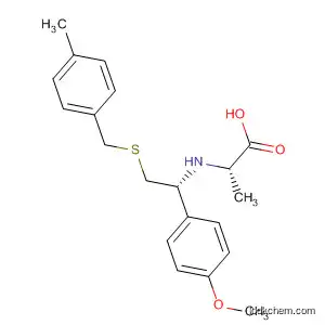 Molecular Structure of 821785-33-5 (L-Alanine,
N-[(1R)-1-(4-methoxyphenyl)-2-[[(4-methylphenyl)methyl]thio]ethyl]-)