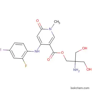 Molecular Structure of 821790-43-6 (3-Pyridinecarboxylic acid,
4-[(2-fluoro-4-iodophenyl)amino]-1,6-dihydro-1-methyl-6-oxo-,
2-amino-3-hydroxy-2-(hydroxymethyl)propyl ester)