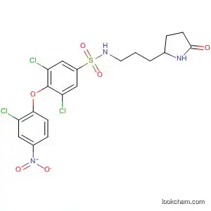 Molecular Structure of 823780-93-4 (Benzenesulfonamide,
3,5-dichloro-4-(2-chloro-4-nitrophenoxy)-N-[3-(5-oxo-2-pyrrolidinyl)prop
yl]-)