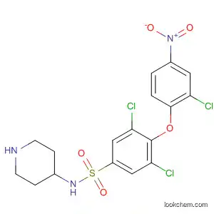 Molecular Structure of 823780-99-0 (Benzenesulfonamide,
3,5-dichloro-4-(2-chloro-4-nitrophenoxy)-N-4-piperidinyl-)