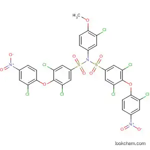 Molecular Structure of 823781-22-2 (Benzenesulfonamide,
3,5-dichloro-N-(3-chloro-4-methoxyphenyl)-4-(2-chloro-4-nitrophenoxy)-
N-[[3,5-dichloro-4-(2-chloro-4-nitrophenoxy)phenyl]sulfonyl]-)