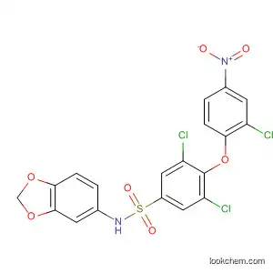 Molecular Structure of 823781-29-9 (Benzenesulfonamide,
N-1,3-benzodioxol-5-yl-3,5-dichloro-4-(2-chloro-4-nitrophenoxy)-)