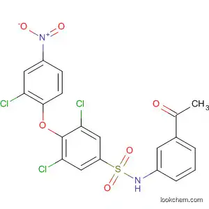 Molecular Structure of 823781-53-9 (Benzenesulfonamide,
N-(3-acetylphenyl)-3,5-dichloro-4-(2-chloro-4-nitrophenoxy)-)