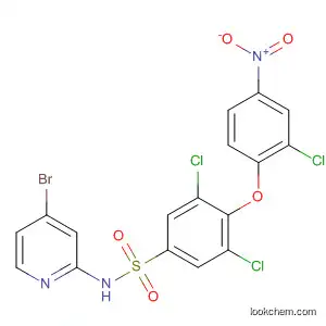Molecular Structure of 823781-71-1 (Benzenesulfonamide,
N-(4-bromo-2-pyridinyl)-3,5-dichloro-4-(2-chloro-4-nitrophenoxy)-)