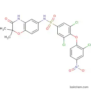 Molecular Structure of 823781-80-2 (Benzenesulfonamide,
3,5-dichloro-4-(2-chloro-4-nitrophenoxy)-N-(3,4-dihydro-2,2-dimethyl-3-
oxo-2H-1,4-benzoxazin-6-yl)-)