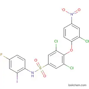 Molecular Structure of 823781-93-7 (Benzenesulfonamide,
3,5-dichloro-4-(2-chloro-4-nitrophenoxy)-N-(4-fluoro-2-iodophenyl)-)