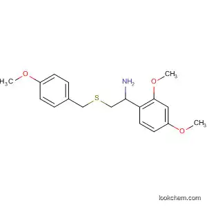 Molecular Structure of 823829-33-0 (Benzenemethanamine,
2,4-dimethoxy-a-[[[(4-methoxyphenyl)methyl]thio]methyl]-)