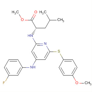 L-Leucine,  N-[4-[(3-fluorophenyl)amino]-6-[(4-methoxyphenyl)thio]-2-pyridinyl]-,  methyl ester
