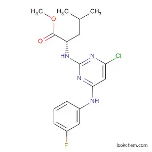 Molecular Structure of 825647-51-6 (L-Leucine, N-[4-chloro-6-[(3-fluorophenyl)amino]-2-pyrimidinyl]-, methyl
ester)