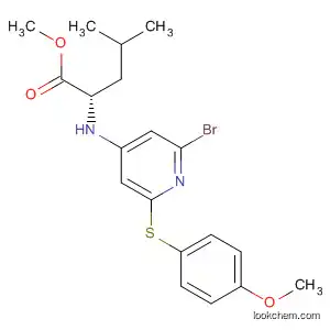 Molecular Structure of 825647-59-4 (L-Leucine, N-[2-bromo-6-[(4-methoxyphenyl)thio]-4-pyridinyl]-, methyl
ester)