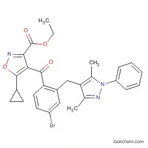 Molecular Structure of 827323-23-9 (3-Isoxazolecarboxylic acid,
4-[4-bromo-2-[(3,5-dimethyl-1-phenyl-1H-pyrazol-4-yl)methyl]benzoyl]-5-
cyclopropyl-, ethyl ester)