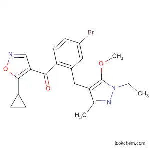 Molecular Structure of 827323-26-2 (Methanone,
[4-bromo-2-[(1-ethyl-5-methoxy-3-methyl-1H-pyrazol-4-yl)methyl]phenyl](
5-cyclopropyl-4-isoxazolyl)-)