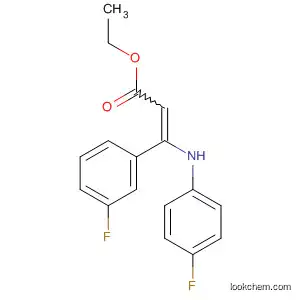 Molecular Structure of 828264-19-3 (2-Propenoic acid, 3-(3-fluorophenyl)-3-[(4-fluorophenyl)amino]-, ethyl
ester)
