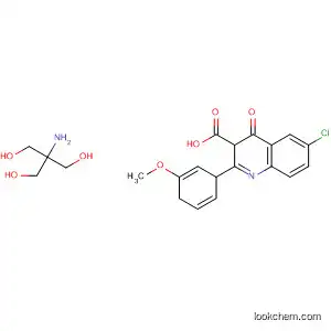 Molecular Structure of 828264-53-5 (3-Quinolinecarboxylic acid,
6-chloro-1,4-dihydro-2-(3-methoxyphenyl)-4-oxo-, compd. with
2-amino-2-(hydroxymethyl)-1,3-propanediol (1:1))