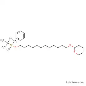 Molecular Structure of 828935-84-8 (Silane,
(1,1-dimethylethyl)dimethyl[[1-phenyl-12-[(tetrahydro-2H-pyran-2-yl)oxy]
dodecyl]oxy]-)