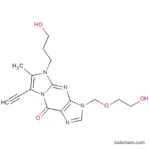Molecular Structure of 828936-44-3 (9H-Imidazo[1,2-a]purin-9-one,
7-ethynyl-3,5-dihydro-3-[(2-hydroxyethoxy)methyl]-5-(3-hydroxypropyl)-6-
methyl-)