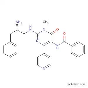 Molecular Structure of 831231-69-7 (Benzamide,
N-[2-[[(2S)-2-amino-3-phenylpropyl]amino]-1,6-dihydro-1-methyl-6-oxo-
4-(4-pyridinyl)-5-pyrimidinyl]-)