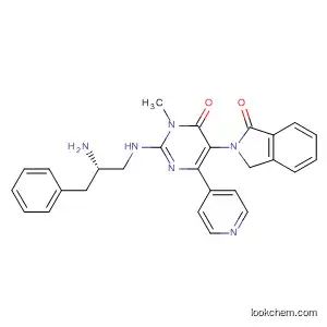Molecular Structure of 831231-79-9 (1H-Isoindol-1-one,
2-[2-[[(2S)-2-amino-3-phenylpropyl]amino]-1,6-dihydro-1-methyl-6-oxo-
4-(4-pyridinyl)-5-pyrimidinyl]-2,3-dihydro-)