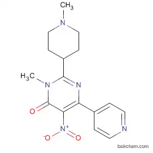 Molecular Structure of 831231-84-6 (4(3H)-Pyrimidinone,
3-methyl-2-(1-methyl-4-piperidinyl)-5-nitro-6-(4-pyridinyl)-)