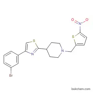 Molecular Structure of 831238-76-7 (Piperidine,
4-[4-(3-bromophenyl)-2-thiazolyl]-1-[(5-nitro-2-thienyl)methyl]-)