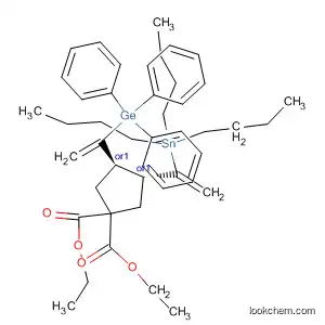 Molecular Structure of 832146-94-8 (1,1-Cyclopentanedicarboxylic acid,
3-[1-(tributylstannyl)ethenyl]-4-[1-(triphenylgermyl)ethenyl]-, diethyl ester,
(3R,4R)-rel-)