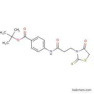 Molecular Structure of 832150-74-0 (Benzoic acid, 4-[[1-oxo-3-(4-oxo-2-thioxo-3-thiazolidinyl)propyl]amino]-,
1,1-dimethylethyl ester)