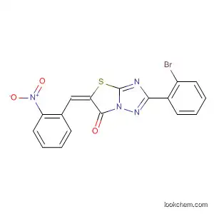 Molecular Structure of 832151-10-7 (Thiazolo[3,2-b][1,2,4]triazol-6(5H)-one,
2-(2-bromophenyl)-5-[(2-nitrophenyl)methylene]-, (5E)-)