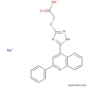 Molecular Structure of 832151-21-0 (Acetic acid, [[5-(2-phenyl-4-quinolinyl)-1H-1,2,4-triazol-3-yl]thio]-,
monosodium salt)