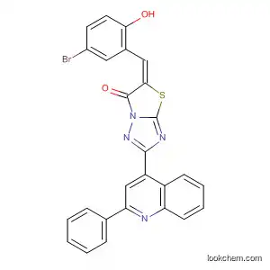 Molecular Structure of 832151-43-6 (Thiazolo[3,2-b][1,2,4]triazol-6(5H)-one,
5-[(5-bromo-2-hydroxyphenyl)methylene]-2-(2-phenyl-4-quinolinyl)-,
(5E)-)