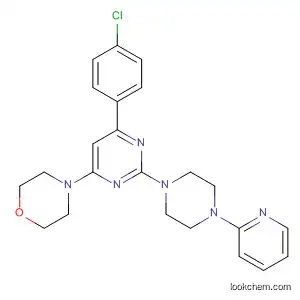 Molecular Structure of 833463-52-8 (Morpholine,
4-[6-(4-chlorophenyl)-2-[4-(2-pyridinyl)-1-piperazinyl]-4-pyrimidinyl]-)