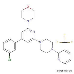 Molecular Structure of 833463-78-8 (Morpholine,
4-[4-(3-chlorophenyl)-6-[4-[3-(trifluoromethyl)-2-pyridinyl]-1-piperazinyl]-
2-pyridinyl]-)