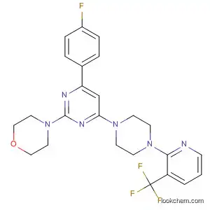 Molecular Structure of 833463-88-0 (Morpholine,
4-[4-(4-fluorophenyl)-6-[4-[3-(trifluoromethyl)-2-pyridinyl]-1-piperazinyl]-2
-pyrimidinyl]-)