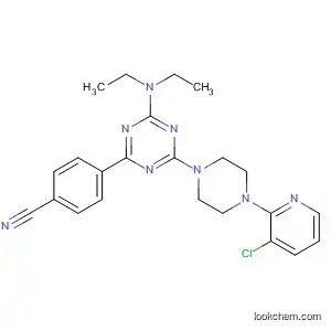 Molecular Structure of 833463-92-6 (Benzonitrile,
4-[4-[4-(3-chloro-2-pyridinyl)-1-piperazinyl]-6-(diethylamino)-1,3,5-triazin
-2-yl]-)