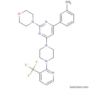 Molecular Structure of 833463-93-7 (Morpholine,
4-[4-(3-methylphenyl)-6-[4-[3-(trifluoromethyl)-2-pyridinyl]-1-piperazinyl]-
2-pyrimidinyl]-)
