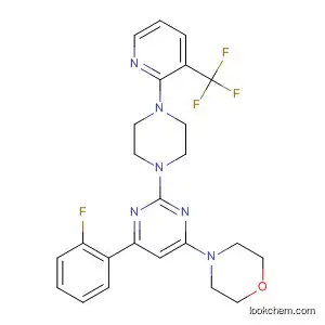 Molecular Structure of 833463-98-2 (Morpholine,
4-[6-(2-fluorophenyl)-2-[4-[3-(trifluoromethyl)-2-pyridinyl]-1-piperazinyl]-4
-pyrimidinyl]-)