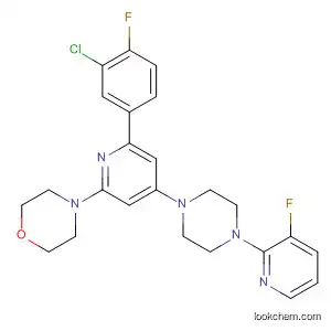 Molecular Structure of 833464-02-1 (Morpholine,
4-[6-(3-chloro-4-fluorophenyl)-4-[4-(3-fluoro-2-pyridinyl)-1-piperazinyl]-2-
pyridinyl]-)