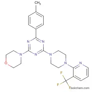 Molecular Structure of 833464-57-6 (1,3,5-Triazine,
2-(4-methylphenyl)-4-(4-morpholinyl)-6-[4-[3-(trifluoromethyl)-2-pyridinyl]
-1-piperazinyl]-)