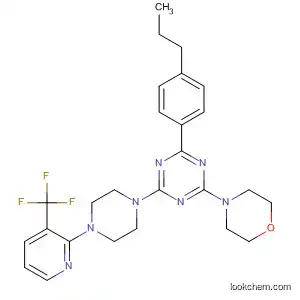 Molecular Structure of 833464-92-9 (1,3,5-Triazine,
2-(4-morpholinyl)-4-(4-propylphenyl)-6-[4-[3-(trifluoromethyl)-2-pyridinyl]-
1-piperazinyl]-)